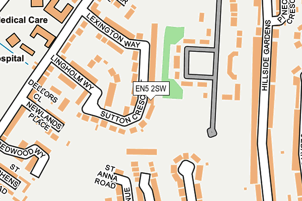 EN5 2SW map - OS OpenMap – Local (Ordnance Survey)