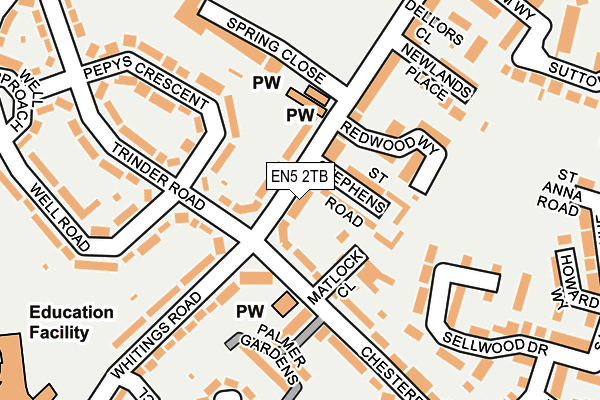 EN5 2TB map - OS OpenMap – Local (Ordnance Survey)