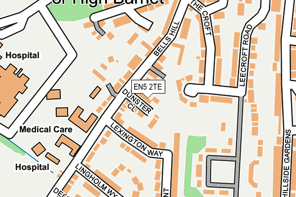 EN5 2TE map - OS OpenMap – Local (Ordnance Survey)