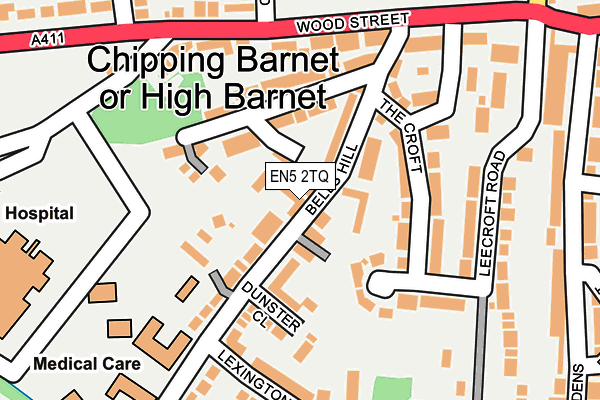 EN5 2TQ map - OS OpenMap – Local (Ordnance Survey)