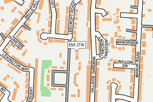 EN5 2TW map - OS OpenMap – Local (Ordnance Survey)