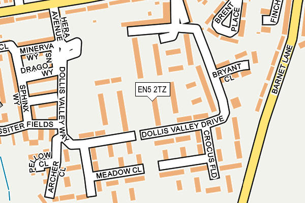 EN5 2TZ map - OS OpenMap – Local (Ordnance Survey)