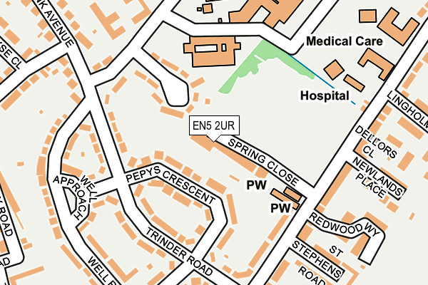 EN5 2UR map - OS OpenMap – Local (Ordnance Survey)