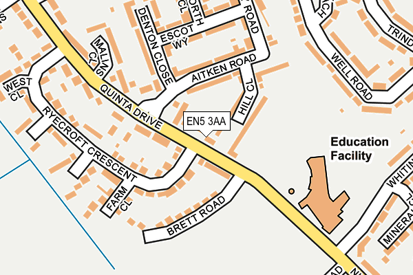 EN5 3AA map - OS OpenMap – Local (Ordnance Survey)