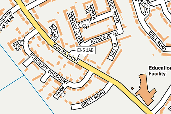 EN5 3AB map - OS OpenMap – Local (Ordnance Survey)