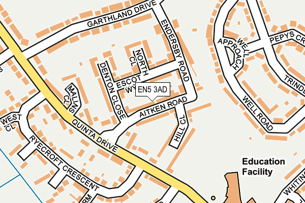 EN5 3AD map - OS OpenMap – Local (Ordnance Survey)
