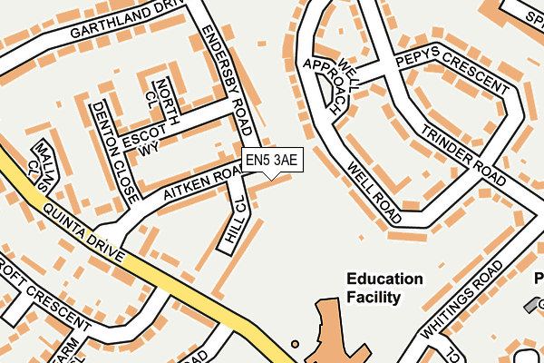 EN5 3AE map - OS OpenMap – Local (Ordnance Survey)
