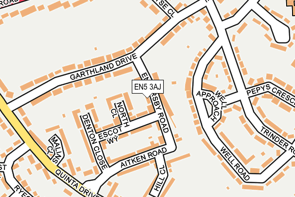 EN5 3AJ map - OS OpenMap – Local (Ordnance Survey)