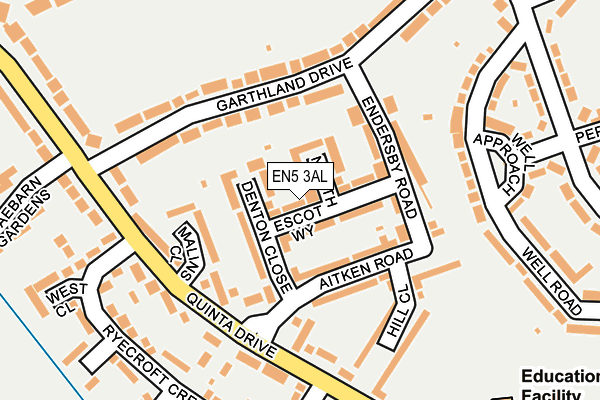 EN5 3AL map - OS OpenMap – Local (Ordnance Survey)