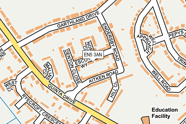 EN5 3AN map - OS OpenMap – Local (Ordnance Survey)