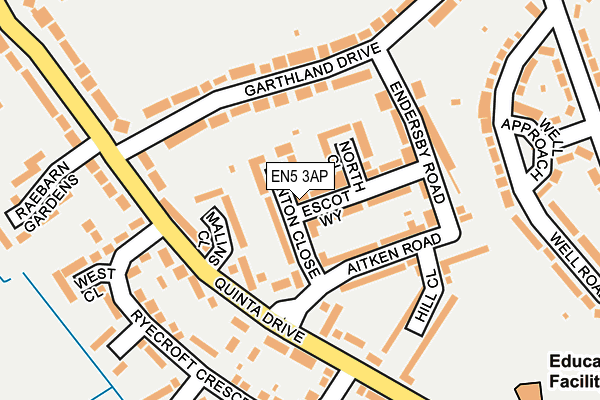 EN5 3AP map - OS OpenMap – Local (Ordnance Survey)