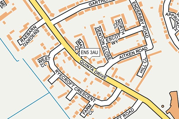 EN5 3AU map - OS OpenMap – Local (Ordnance Survey)