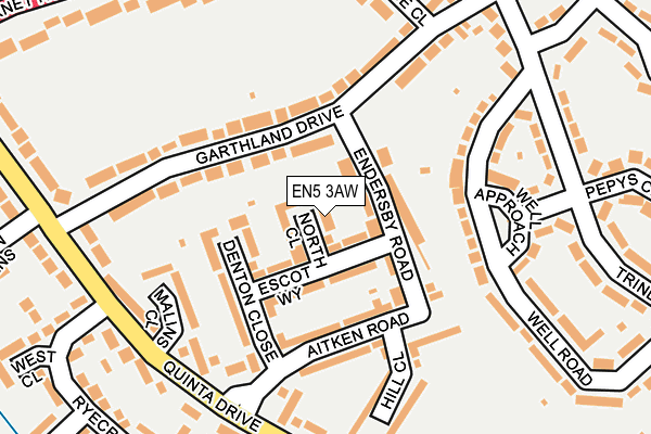 EN5 3AW map - OS OpenMap – Local (Ordnance Survey)