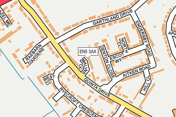 EN5 3AX map - OS OpenMap – Local (Ordnance Survey)