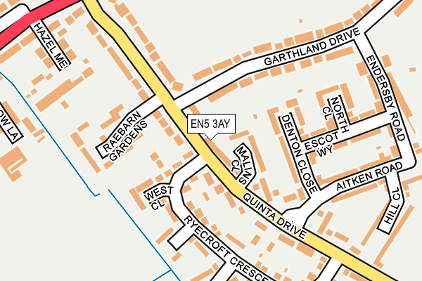 EN5 3AY map - OS OpenMap – Local (Ordnance Survey)