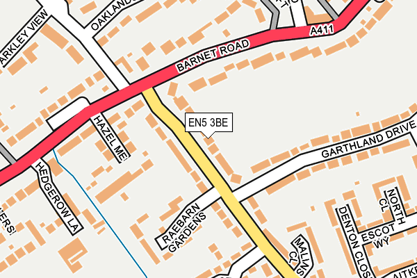 EN5 3BE map - OS OpenMap – Local (Ordnance Survey)