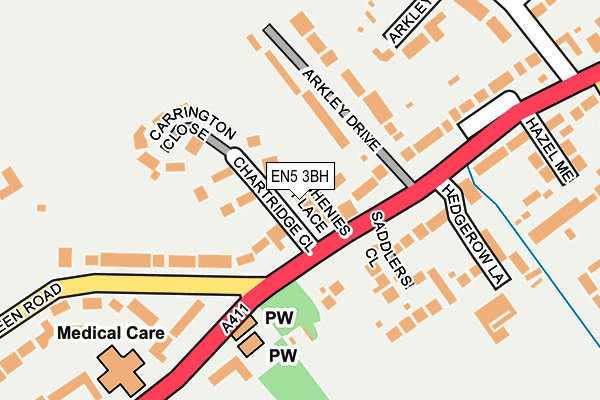 EN5 3BH map - OS OpenMap – Local (Ordnance Survey)