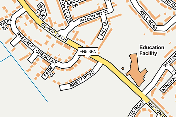 EN5 3BN map - OS OpenMap – Local (Ordnance Survey)