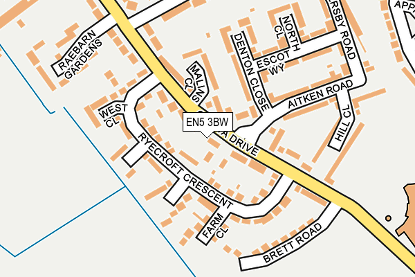 EN5 3BW map - OS OpenMap – Local (Ordnance Survey)