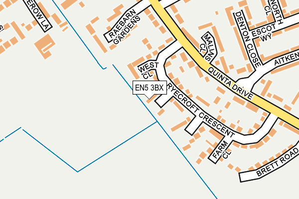 EN5 3BX map - OS OpenMap – Local (Ordnance Survey)