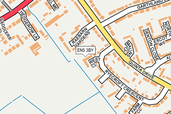 EN5 3BY map - OS OpenMap – Local (Ordnance Survey)