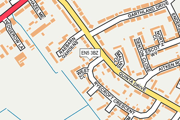 EN5 3BZ map - OS OpenMap – Local (Ordnance Survey)