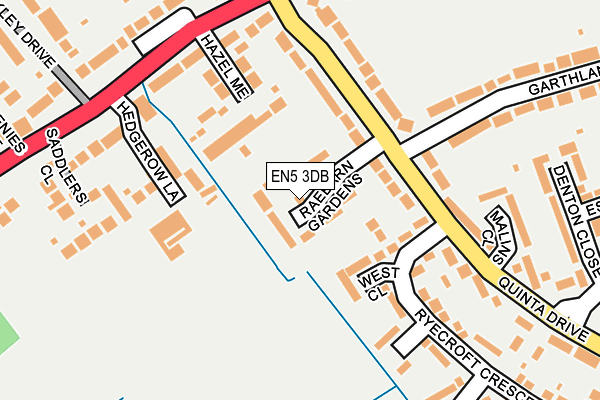 EN5 3DB map - OS OpenMap – Local (Ordnance Survey)