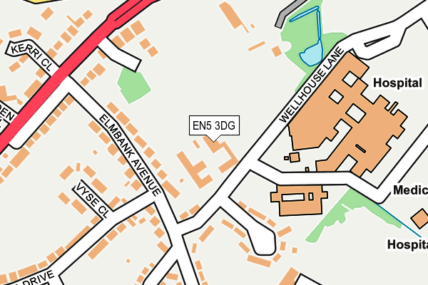 EN5 3DG map - OS OpenMap – Local (Ordnance Survey)