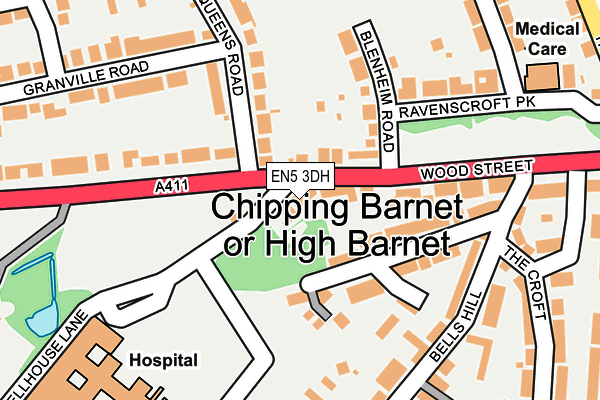 EN5 3DH map - OS OpenMap – Local (Ordnance Survey)
