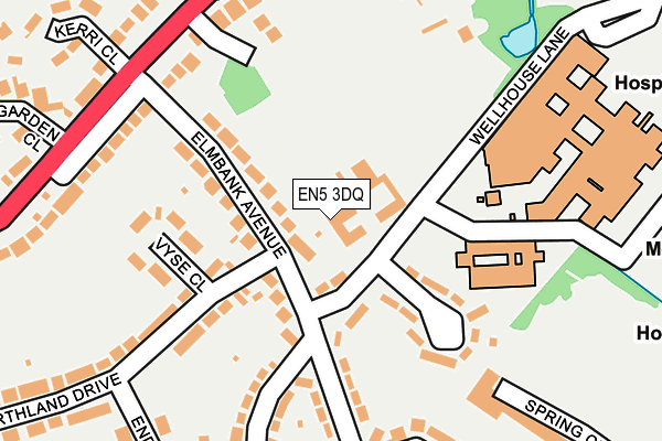 EN5 3DQ map - OS OpenMap – Local (Ordnance Survey)