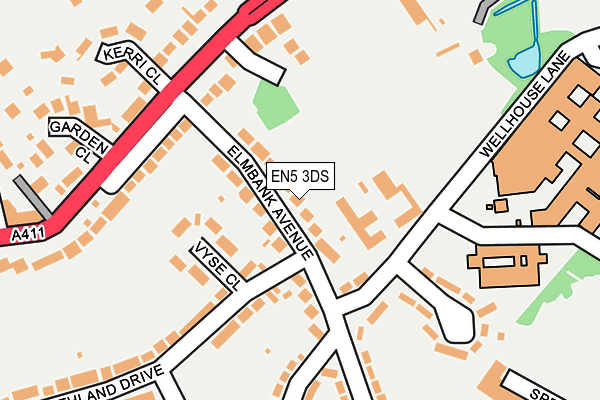 EN5 3DS map - OS OpenMap – Local (Ordnance Survey)