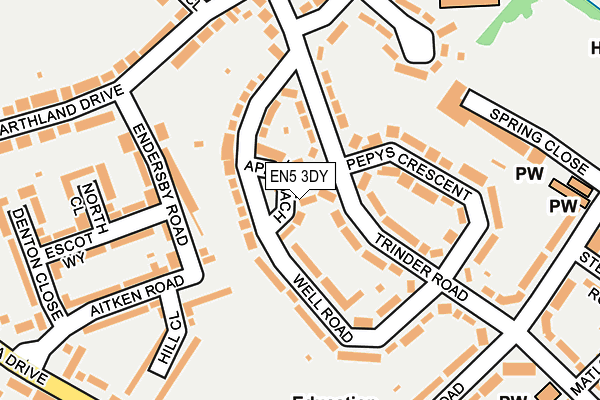 EN5 3DY map - OS OpenMap – Local (Ordnance Survey)