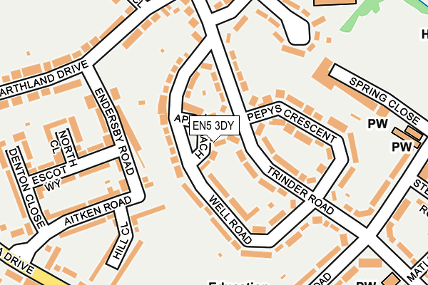 Map of OAKLON LIMITED at local scale