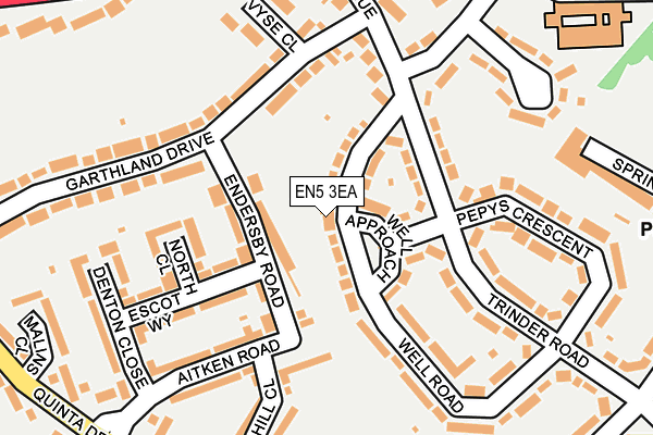 EN5 3EA map - OS OpenMap – Local (Ordnance Survey)