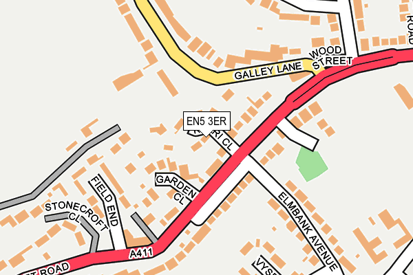 EN5 3ER map - OS OpenMap – Local (Ordnance Survey)