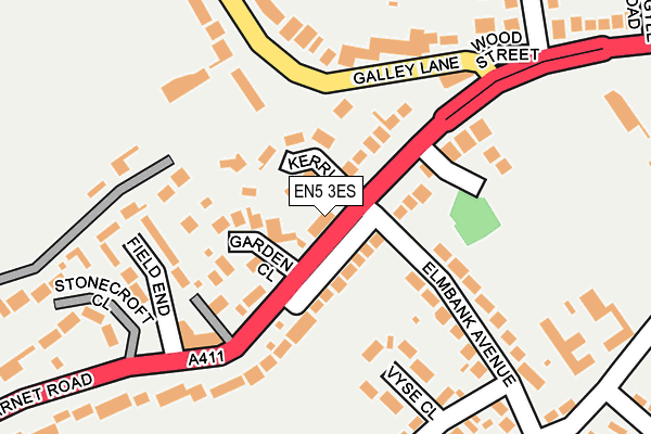 EN5 3ES map - OS OpenMap – Local (Ordnance Survey)