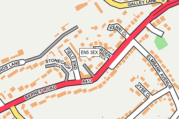 EN5 3EX map - OS OpenMap – Local (Ordnance Survey)