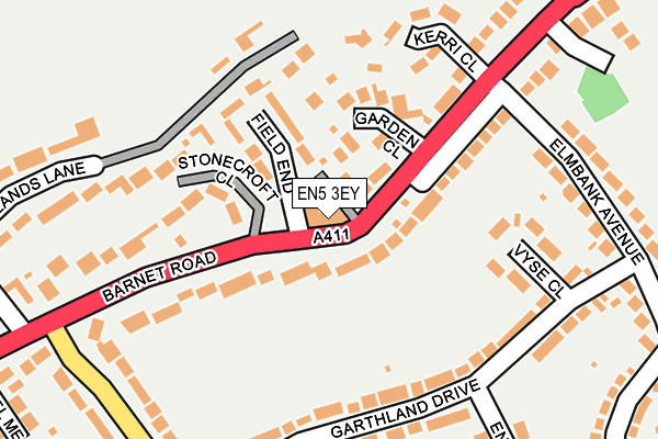 EN5 3EY map - OS OpenMap – Local (Ordnance Survey)