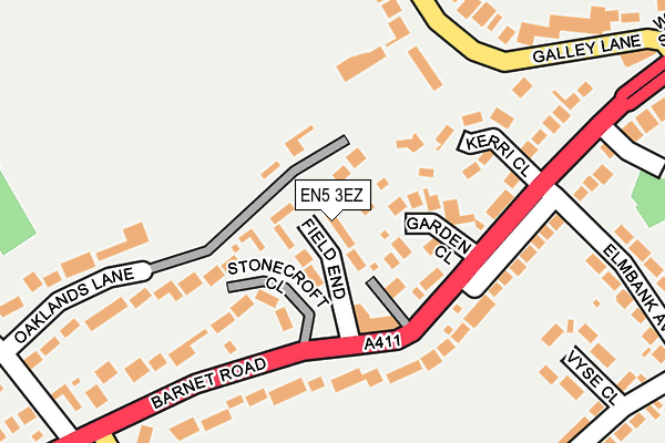 EN5 3EZ map - OS OpenMap – Local (Ordnance Survey)