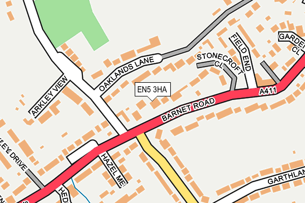 EN5 3HA map - OS OpenMap – Local (Ordnance Survey)