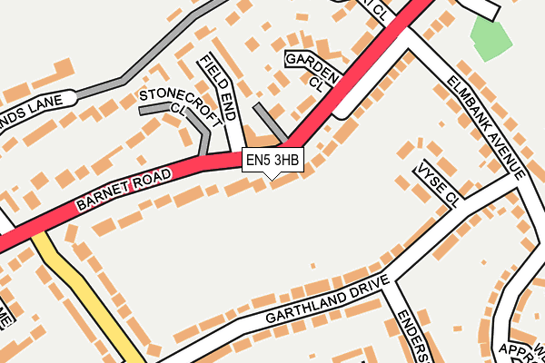 EN5 3HB map - OS OpenMap – Local (Ordnance Survey)
