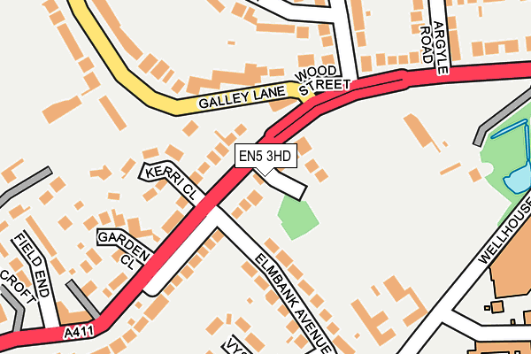 EN5 3HD map - OS OpenMap – Local (Ordnance Survey)