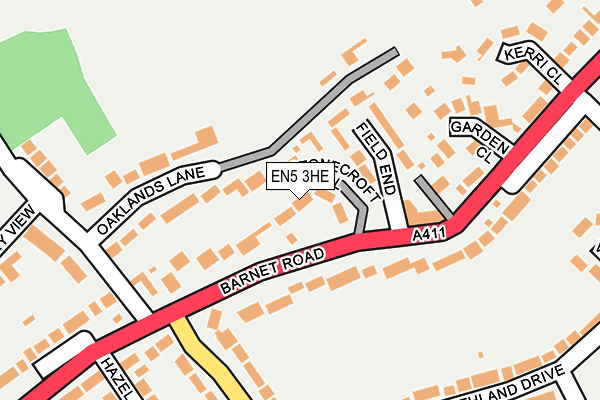 EN5 3HE map - OS OpenMap – Local (Ordnance Survey)