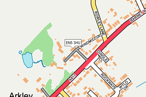EN5 3HU map - OS OpenMap – Local (Ordnance Survey)