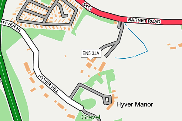 EN5 3JA map - OS OpenMap – Local (Ordnance Survey)