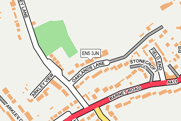 EN5 3JN map - OS OpenMap – Local (Ordnance Survey)