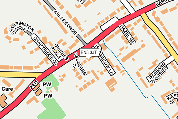 EN5 3JT map - OS OpenMap – Local (Ordnance Survey)