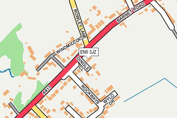EN5 3JZ map - OS OpenMap – Local (Ordnance Survey)