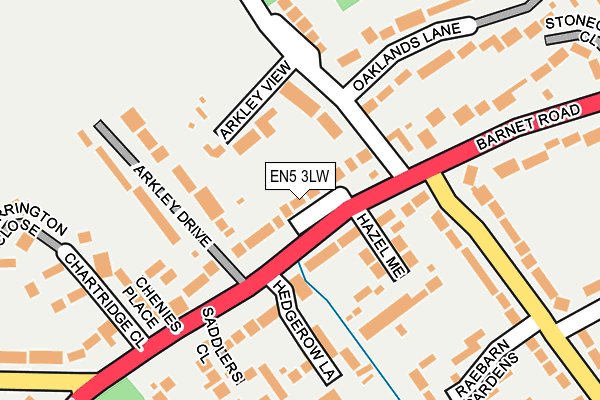 EN5 3LW map - OS OpenMap – Local (Ordnance Survey)