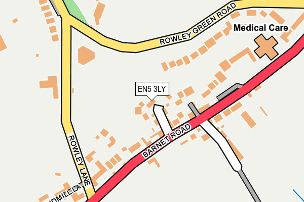 EN5 3LY map - OS OpenMap – Local (Ordnance Survey)